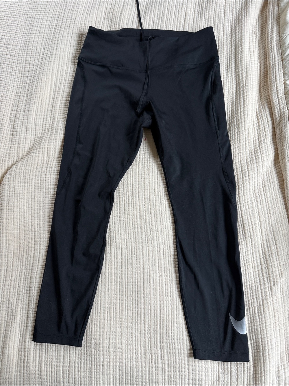 Nike Black Leggings with Silver Swoosh